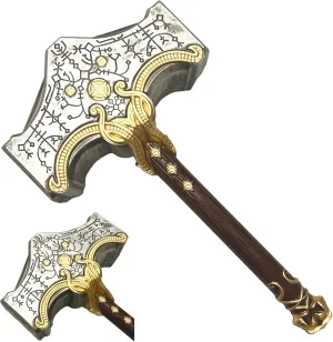 LALAPORT 19‘’ Medieval Foam Mjolnir Hammer Leviathan Kratos Axes God War Cosplay Prop LARP 1:1 Replica Costume Halloween