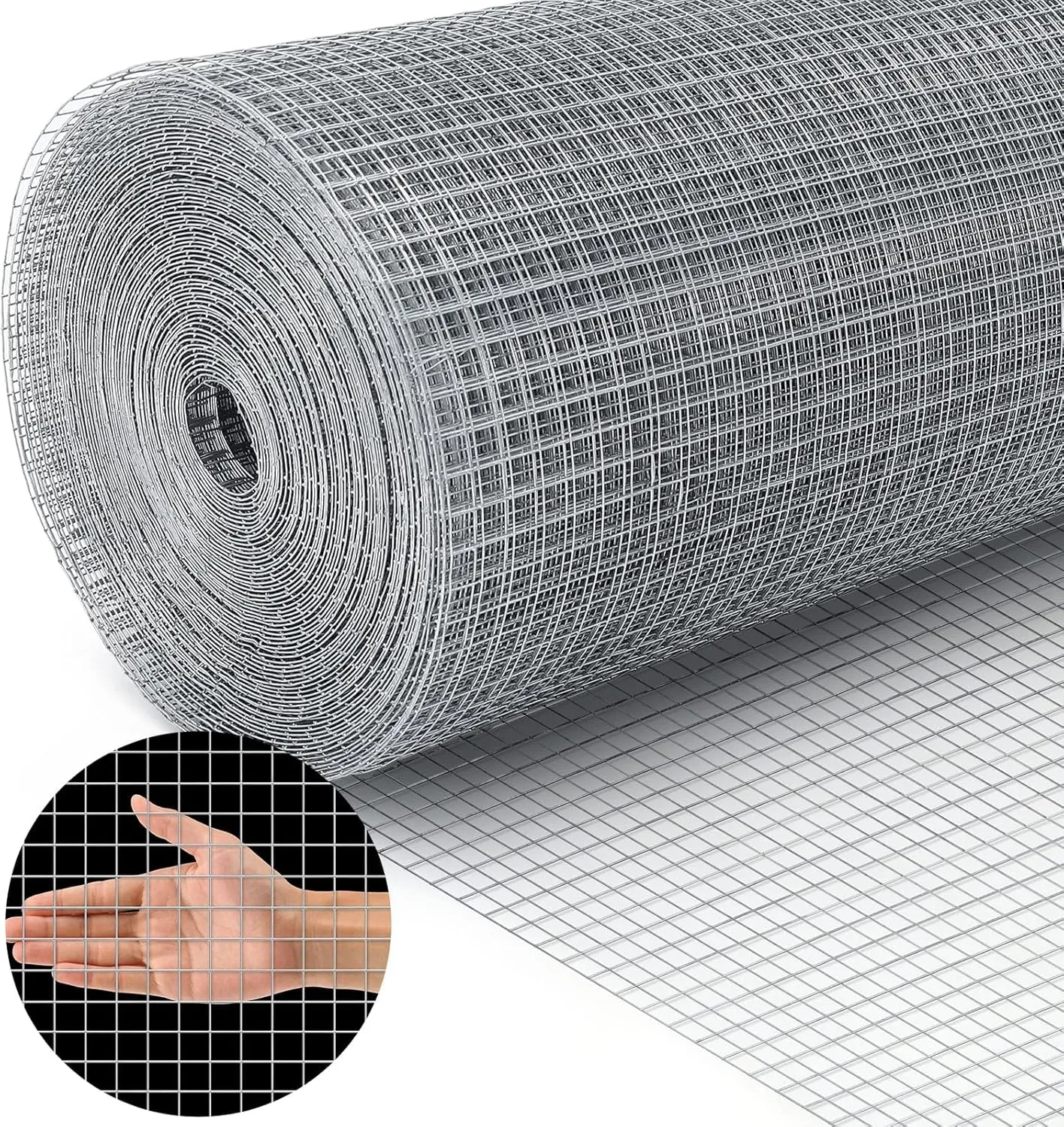 Land Guard 19 Gauge Hardware Cloth, 1/2 inch Chicken Wire Fence, Galvanized Welded Cage Wire Mesh Roll Supports Poultry Netting Cage Fence…