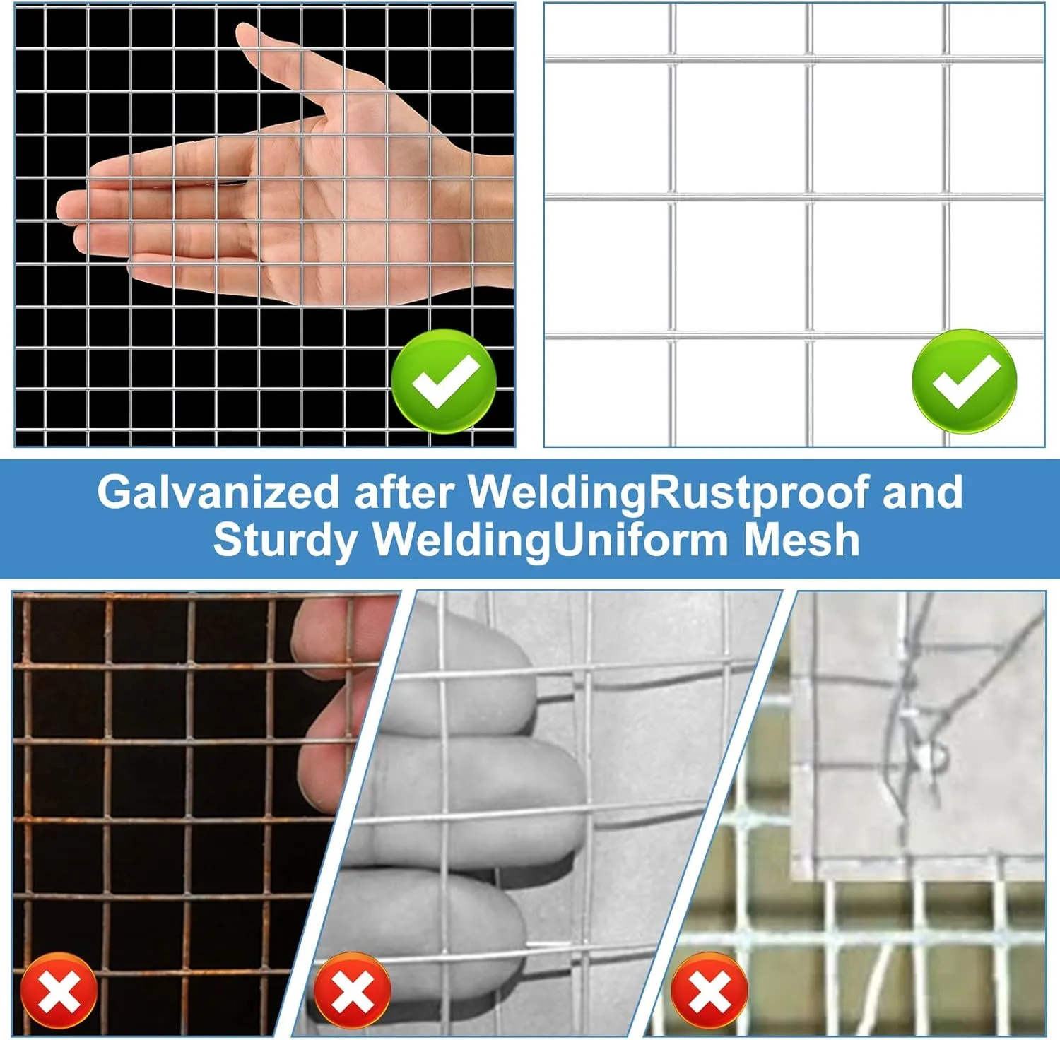 Land Guard 19 Gauge Hardware Cloth, 1/2 inch Chicken Wire Fence, Galvanized Welded Cage Wire Mesh Roll Supports Poultry Netting Cage Fence…