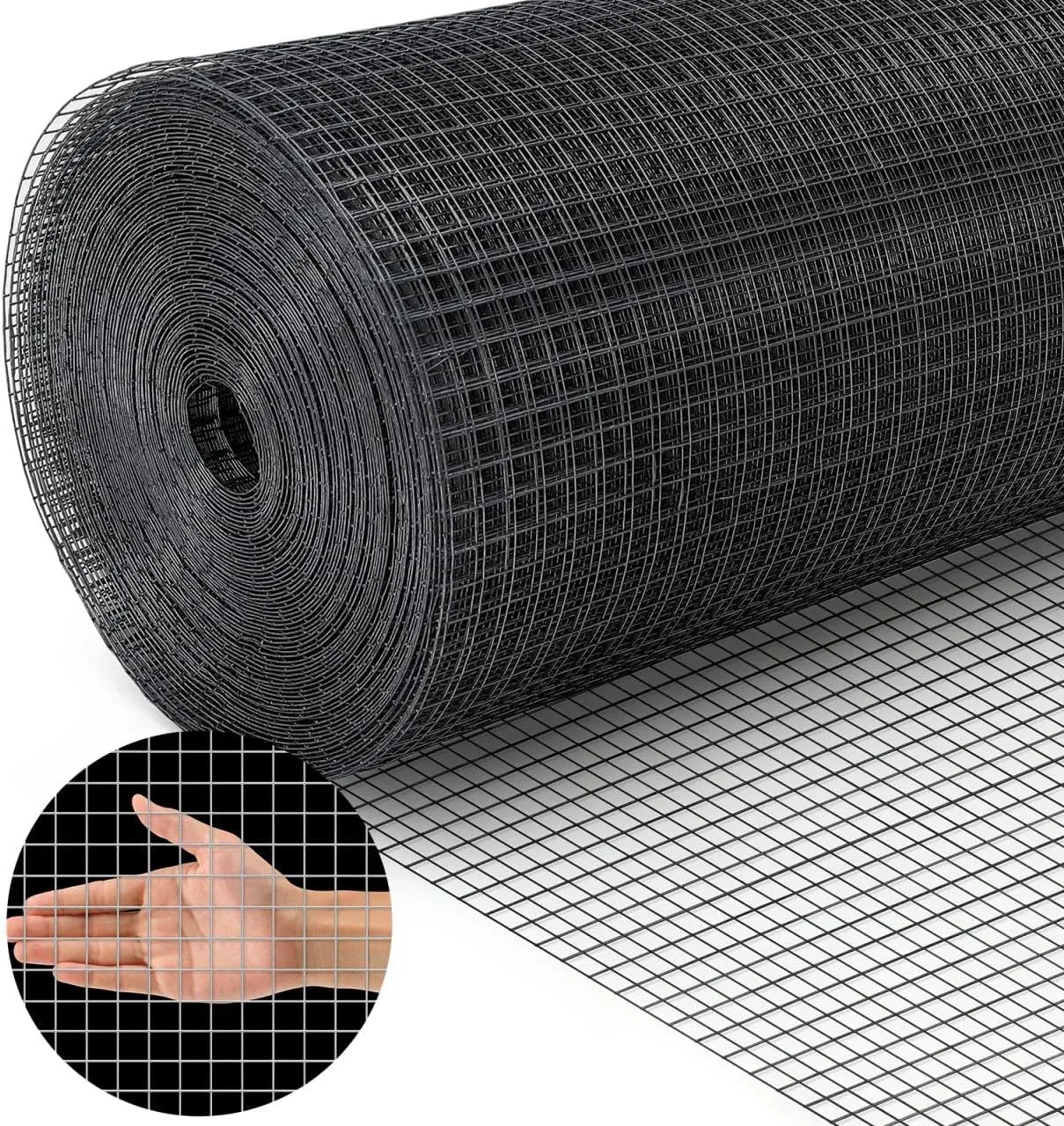 Land Guard Hardware Cloth 1/2 inch 48inx100.1ft PVC Vinyl Coated 19 Gauge Square Chicken Wire Fence Mesh Roll Raised Garden Bed Plant Supports Poultry Netting Cage Snake Fence…