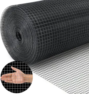 Land Guard Hardware Cloth 1/2 inch 48inx100.1ft PVC Vinyl Coated 19 Gauge Square Chicken Wire Fence Mesh Roll Raised Garden Bed Plant Supports Poultry Netting Cage Snake Fence…