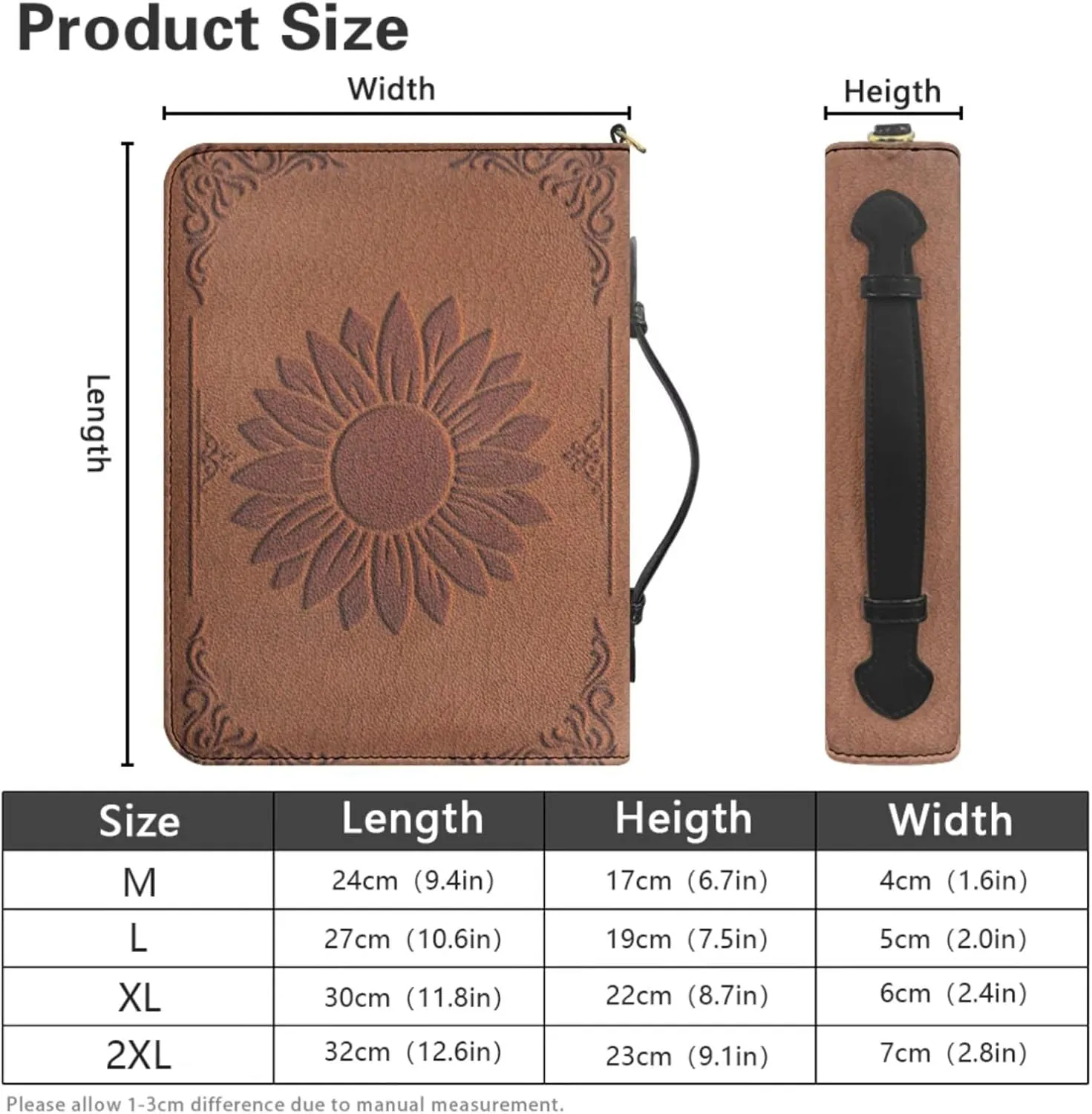 Large Bible Cover Case For Women Men Leather Bible Case With Bookmark Church Bag Book Carrying Case