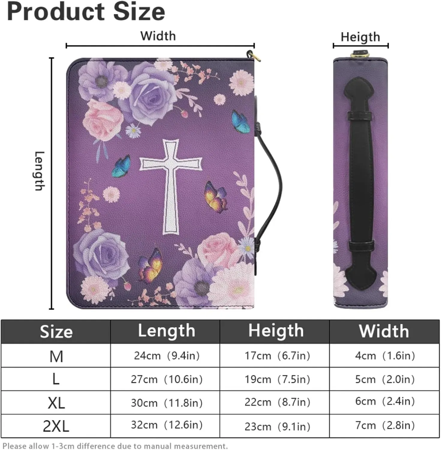 Large Bible Cover Case For Women Men Leather Bible Case With Bookmark Church Bag Book Carrying Case