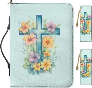 Large Bible Cover Case For Women Men Leather Bible Case With Bookmark Church Bag Book Carrying Case