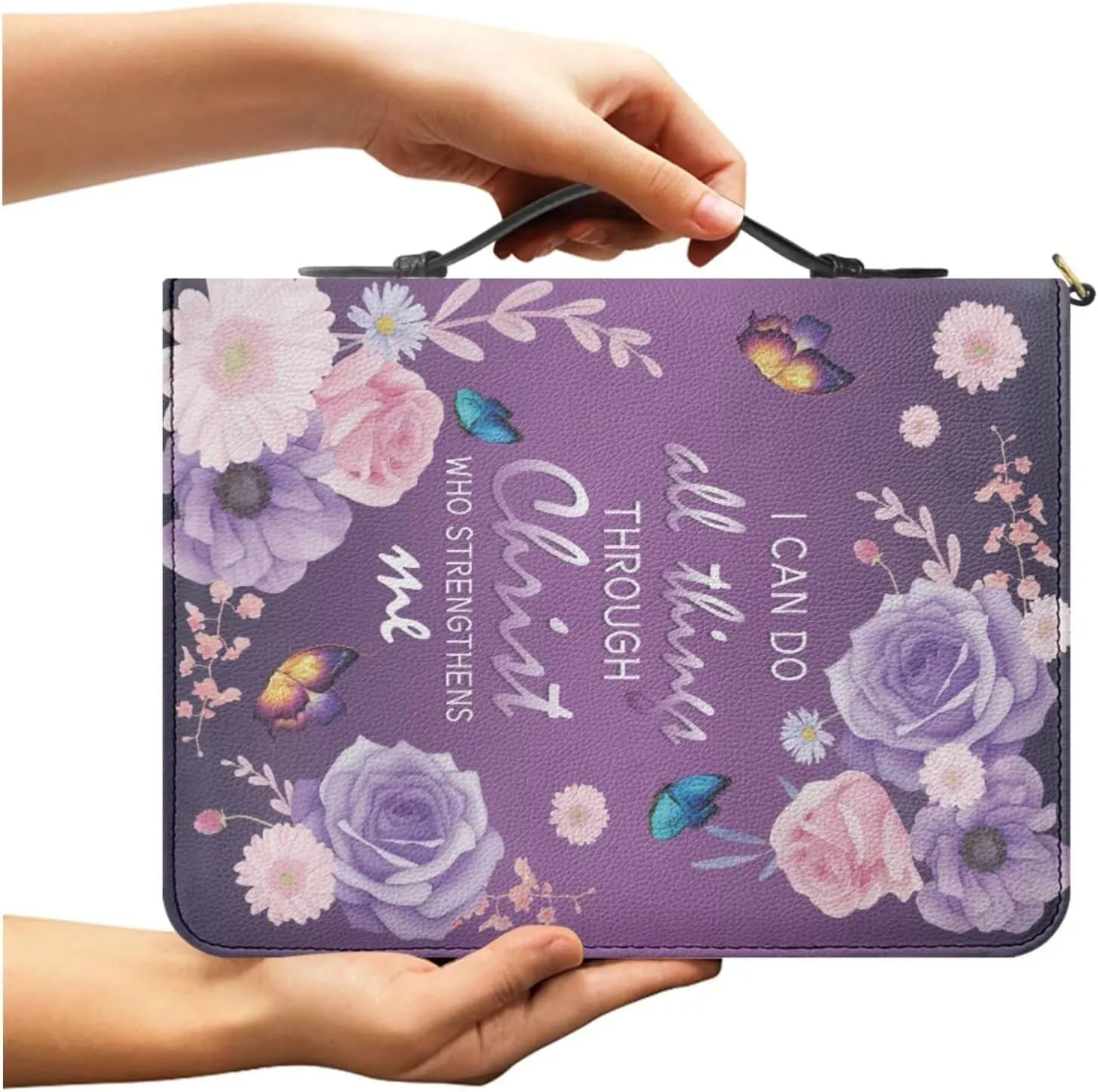 Large Bible Cover Case For Women Men Leather Bible Case With Bookmark Church Bag Book Carrying Case