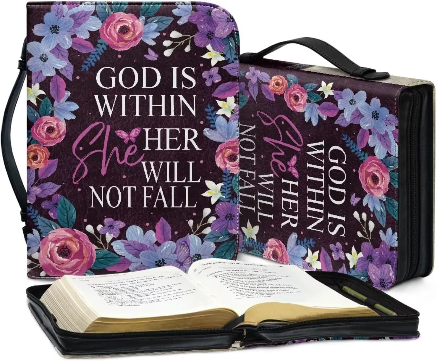 Large Bible Cover Case For Women Men Leather Bible Case With Bookmark Church Bag Book Carrying Case