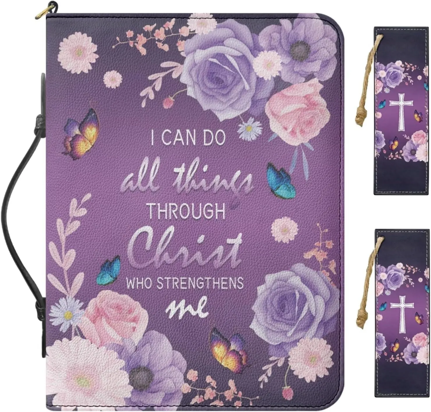 Large Bible Cover Case For Women Men Leather Bible Case With Bookmark Church Bag Book Carrying Case