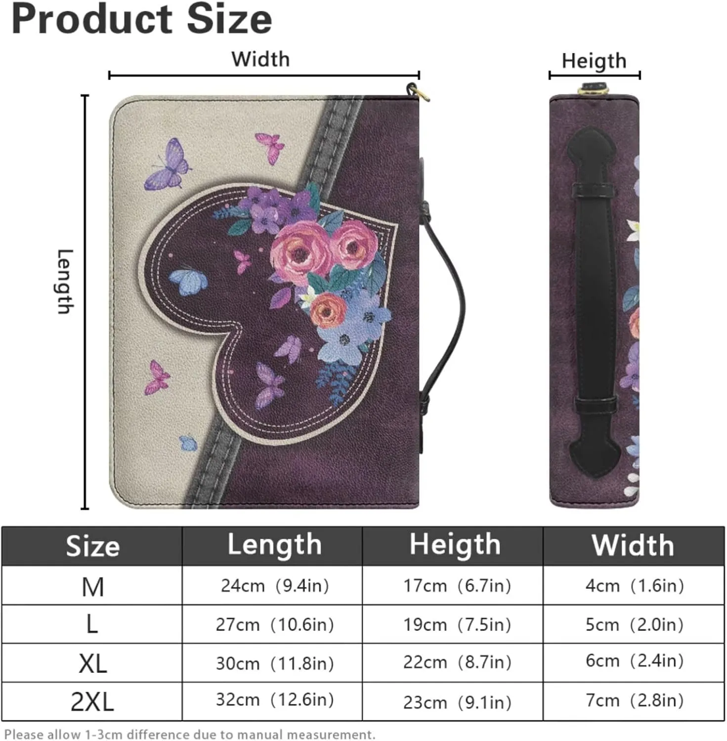 Large Bible Cover Case For Women Men Leather Bible Case With Bookmark Church Bag Book Carrying Case