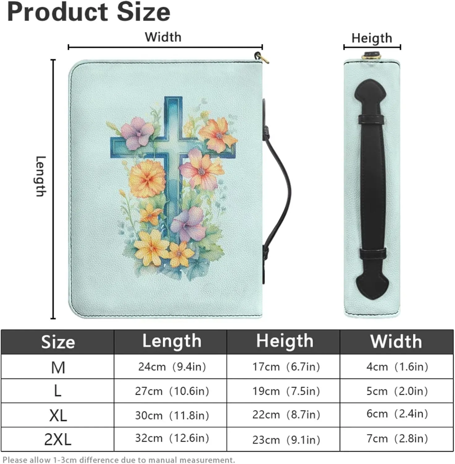 Large Bible Cover Case For Women Men Leather Bible Case With Bookmark Church Bag Book Carrying Case