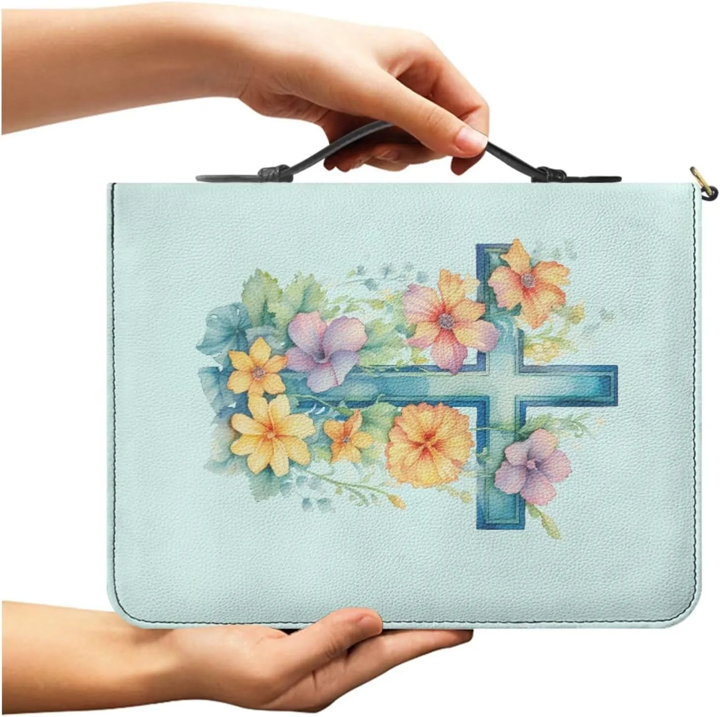 Large Bible Cover Case For Women Men Leather Bible Case With Bookmark Church Bag Book Carrying Case