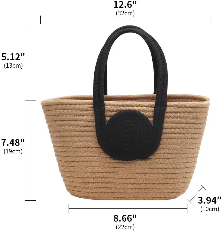 Large Capacity Tote Bag for Women Hand-Woven Straw Bag and Purse Travel Beach Totes Bag Woven Summer Tote Handbag