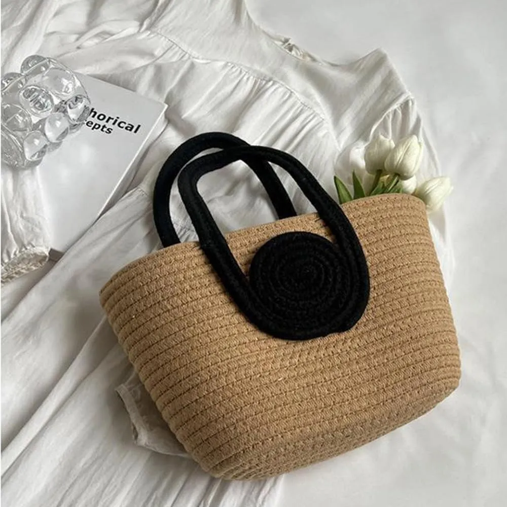 Large Capacity Tote Bag for Women Hand-Woven Straw Bag and Purse Travel Beach Totes Bag Woven Summer Tote Handbag