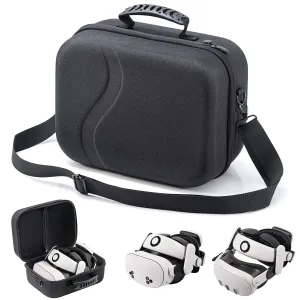 Large Carrying Case for Meta Quest 3S/3, Hard Travel Case Compatible With BOBOVR S3 Pro/KIWI Design Battery Head Strap, Controller and Accessory, Portable Hard Shell Bag, Black