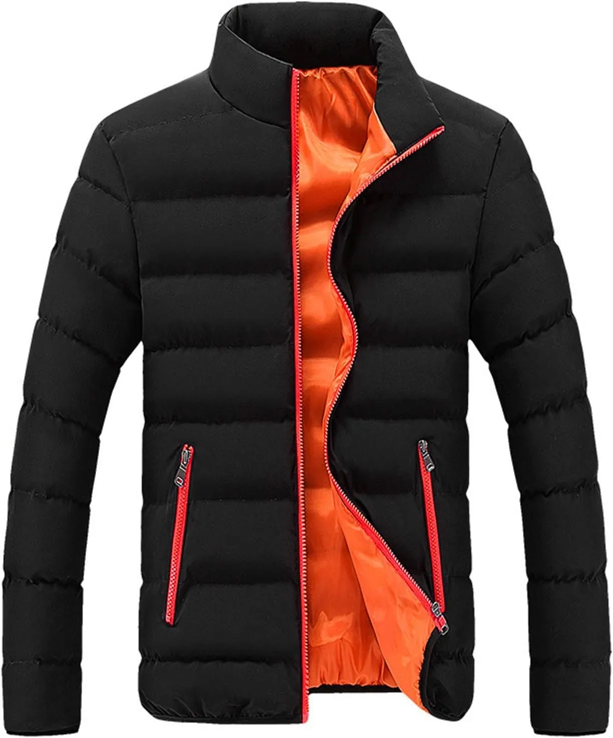 LCMTWX Men's Thick Thermal Winter Jacket Stand Collar Knitted Splice Sweater Coat Casual Cardigan Stylish Outwear Mens