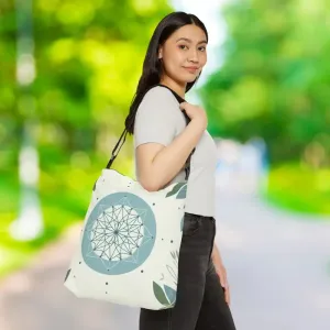 Leaf Pattern Tote Bag with Adjustable Perks