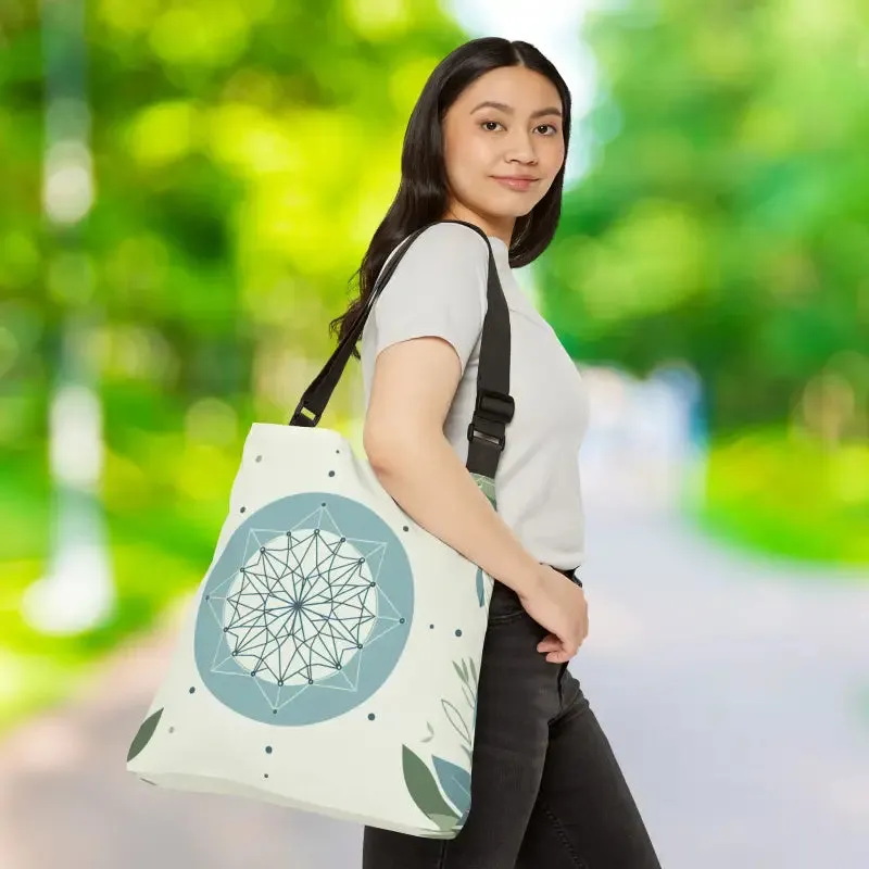 Leaf Pattern Tote Bag with Adjustable Perks