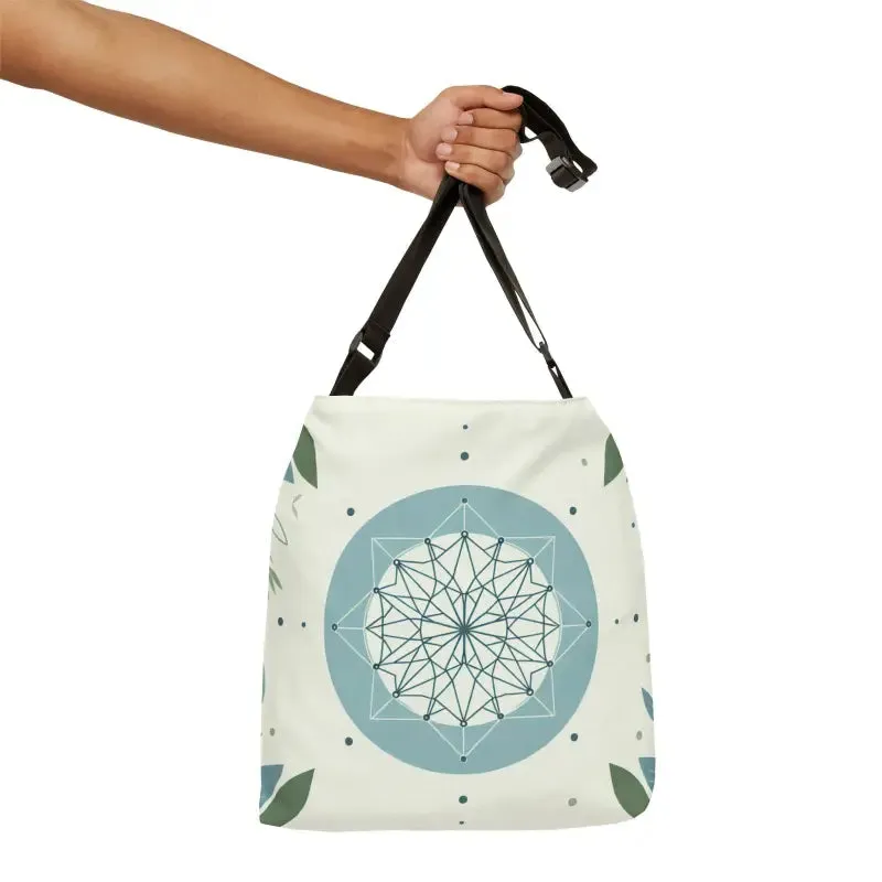 Leaf Pattern Tote Bag with Adjustable Perks