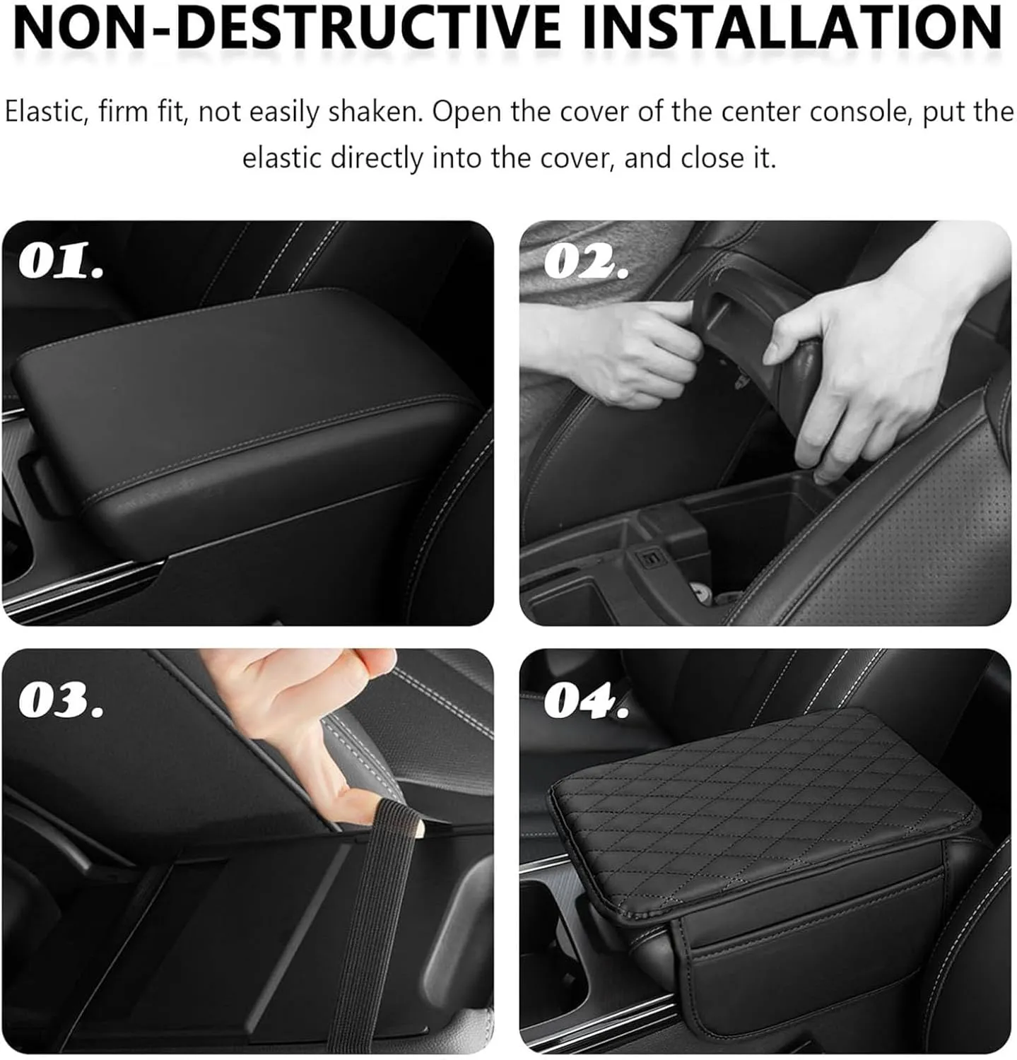 Leather Car Center Console Cover for Seat Ateca FR Facelift, Universal Car Armrest Cover Protector 2 Storage Bags Waterproof Anti Scratch Interior Accessories, Red