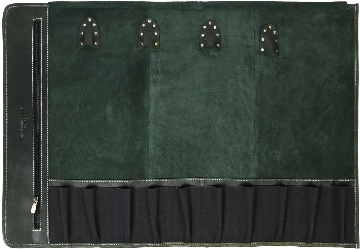 Leather Knife Roll Storage Bag, Elastic and Expandable 10 Pockets, Adjustable/Detachable Shoulder Strap, Travel-Friendly Chef Knife Case