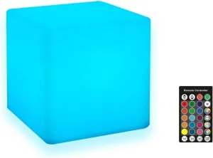LED Cube Light, 4-Inch Cordless Night Light for Kids, 16 Color Changing Mood Lamp Rechargeable Tesseract Cosmic Cube with Remote Control Decorative Lighting for Home Party Bar