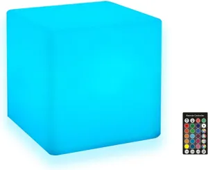 LED Cube Light, 6-Inch Cordless Night Light for Kids, 16 Color Changing Mood Lamp Rechargeable Tesseract Cosmic Cube with Remote Control Decorative Lighting for Home Party Bar