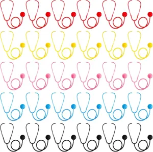 Leitee 100 Pcs Bulk Toy Stethoscope Kid Real Working Stethoscope Disposable Plastic for School Classroom Career Day Children Teach Toy Nursing Doctor Kit Cosplay Accessories