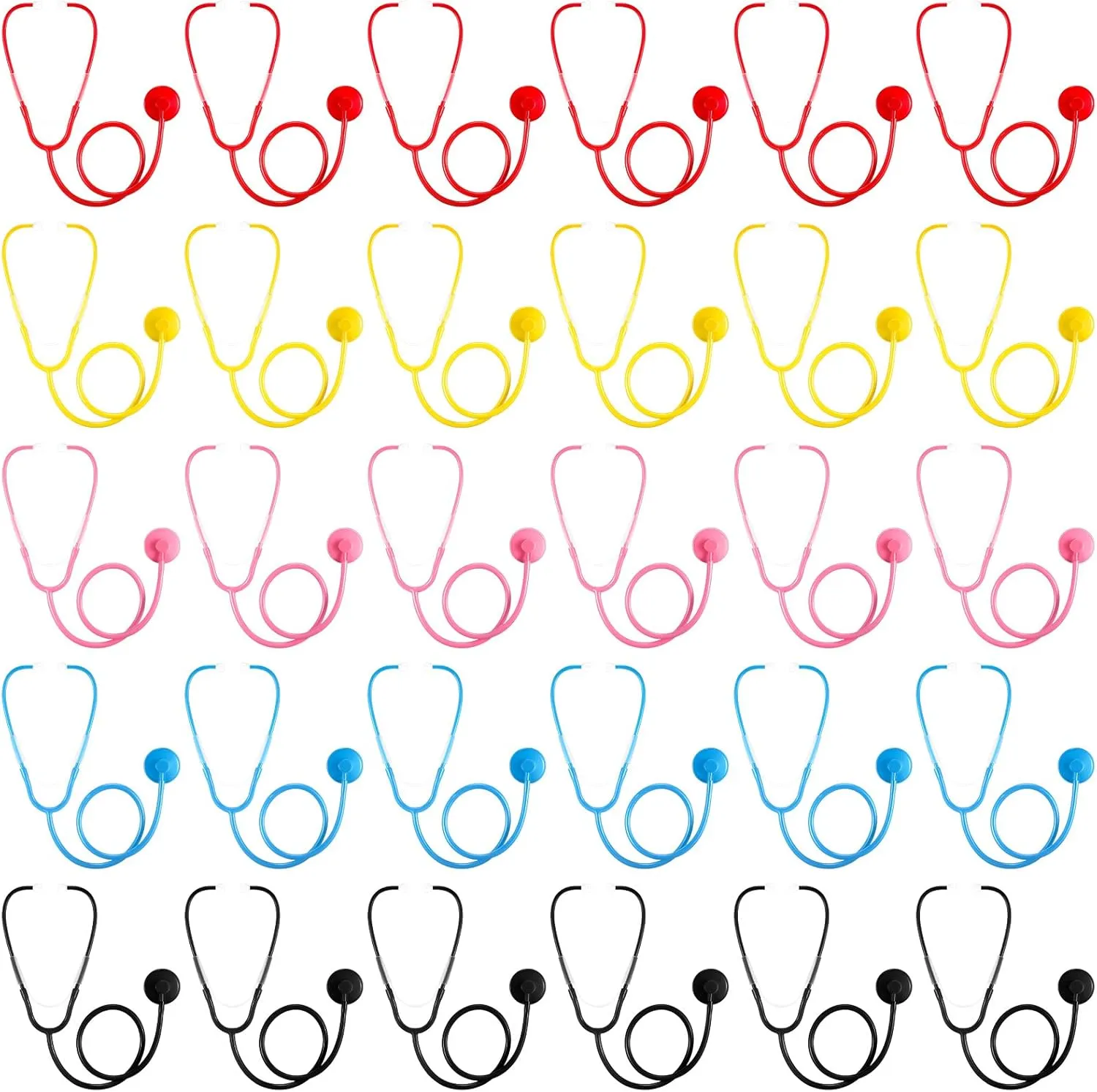 Leitee 100 Pcs Bulk Toy Stethoscope Kid Real Working Stethoscope Disposable Plastic for School Classroom Career Day Children Teach Toy Nursing Doctor Kit Cosplay Accessories