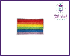 LGBTQ Pride Flag, Fully Embroidered Patch