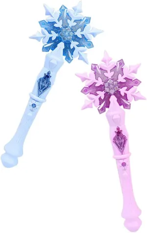 Light Up Snowflake Glow Wand 2Pcs Princess Light up Wand for Girls Princess Birthday Party Costume Accessories Girl Toys