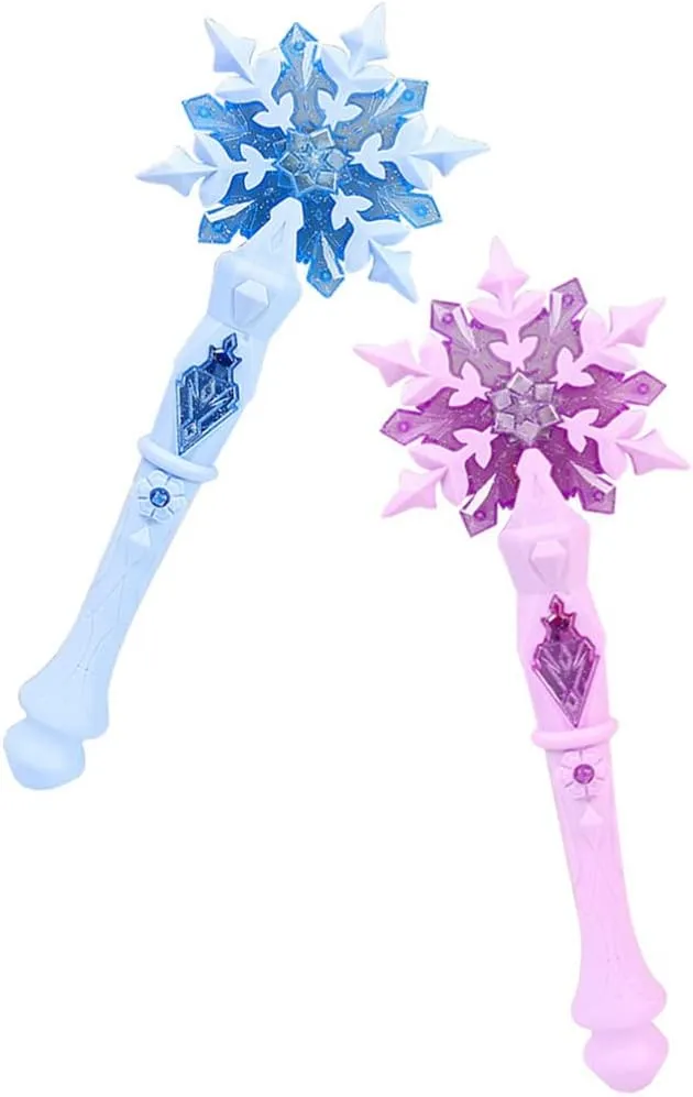 Light Up Snowflake Glow Wand 2Pcs Princess Light up Wand for Girls Princess Birthday Party Costume Accessories Girl Toys