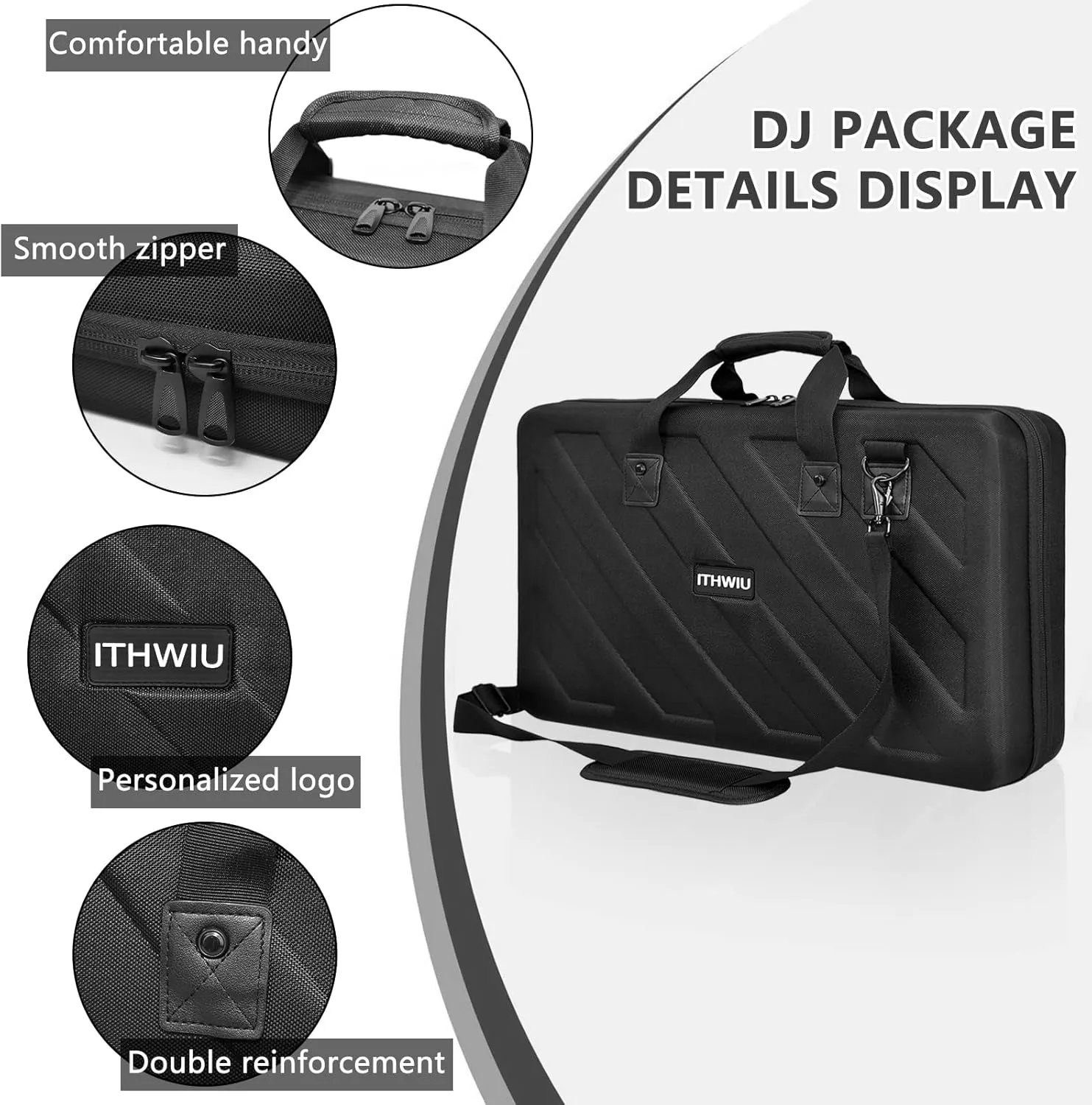 Lightweight Molded Hard Storage Case Fits for Pioneer RX, SX, SX2, SX3, Denon MC7000, FLX6 (L-27.2x 15.7 x 4 Inch)