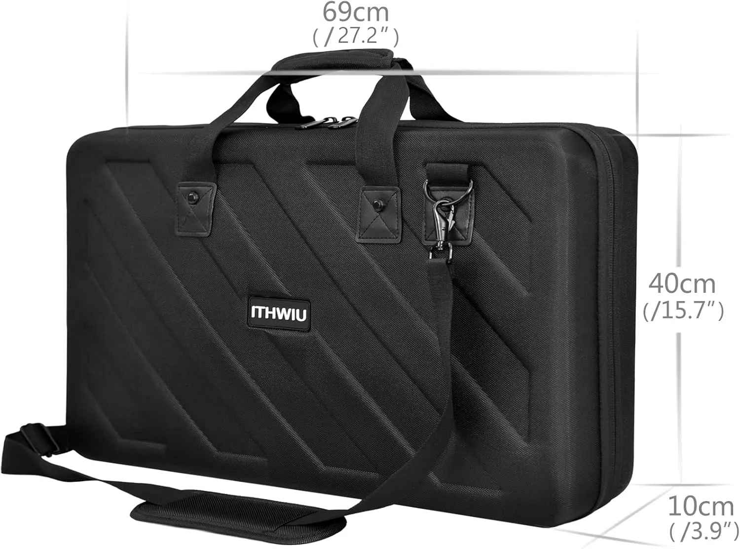 Lightweight Molded Hard Storage Case Fits for Pioneer RX, SX, SX2, SX3, Denon MC7000, FLX6 (L-27.2x 15.7 x 4 Inch)