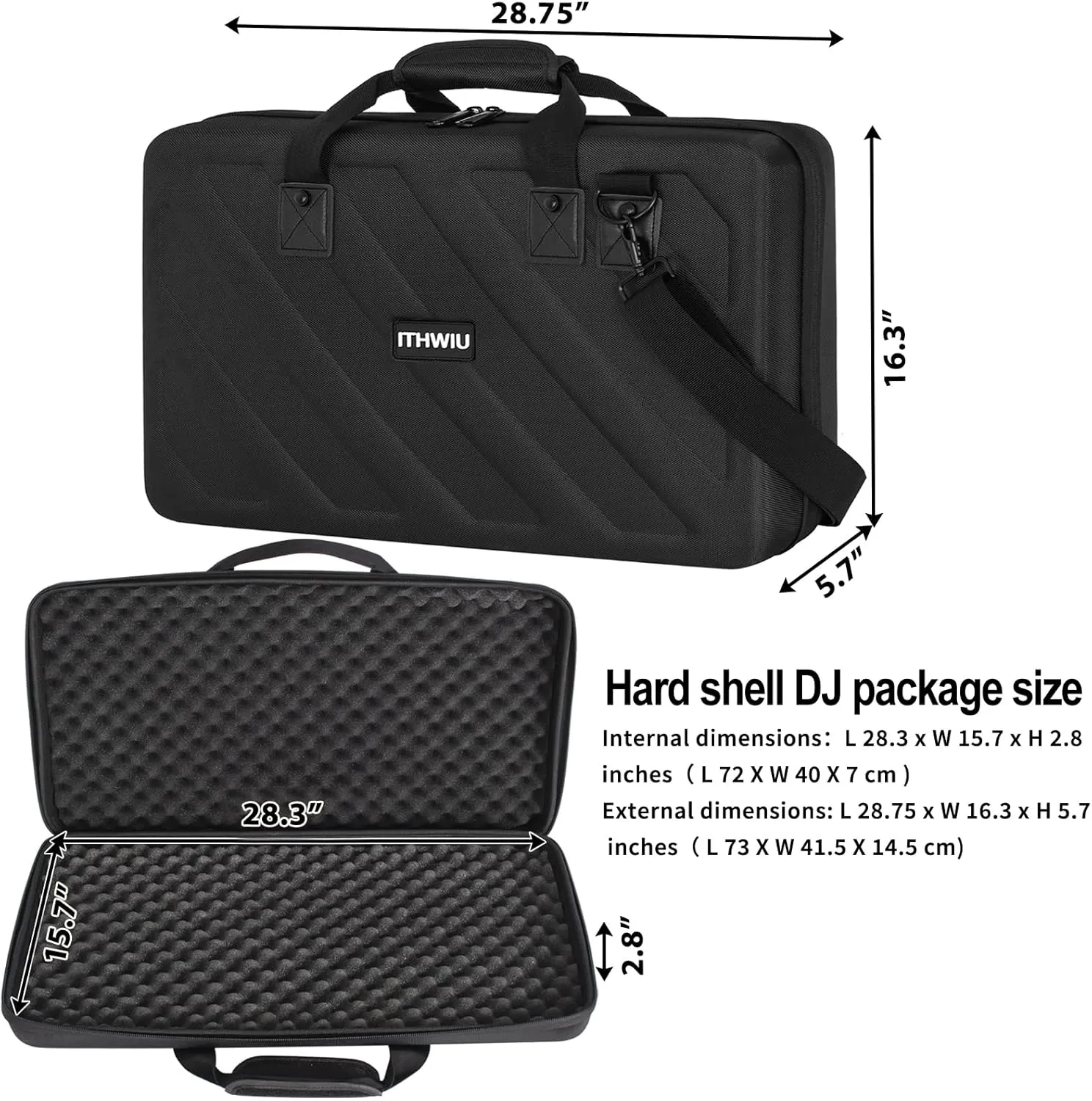 Lightweight Molded Hard Storage Case Fits Pioneer DDJ 1000, 1000SRT DJ Controllers Carrying Case Black