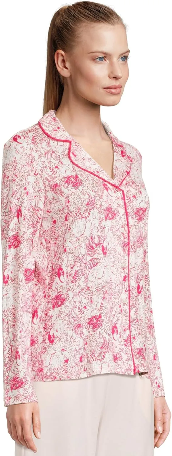 Lilly Pulitzer Women's Pj Knit Long Sleeve Button-up Top