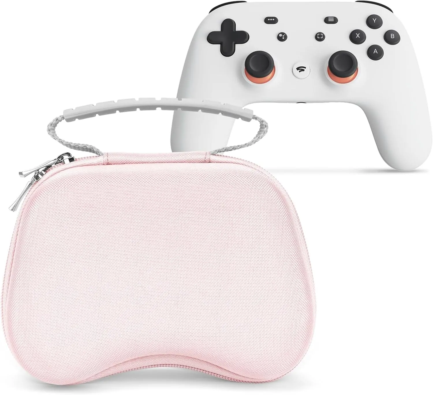 Linkidea Travel Carrying Case Compatible with Google Stadia, Gaming Accessories Controller Box, Protective Hard Shell Storage Bag (Pink)