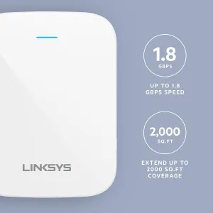 Linksys WiFi 6 Wireless Range Extender | 1.8 Gbps Speed | 2,000 Sq. FT Coverage | RE7350-AMZ | 2024 Release