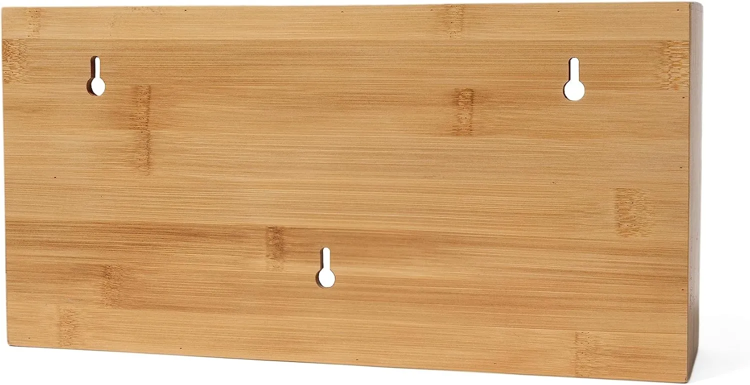Lipper International Bamboo Dispenser with Cutter for Aluminum Foil, Plastic Wrap, or Wax Paper, 2-in-1, 13 7/8" x 6 3/4" x 4"