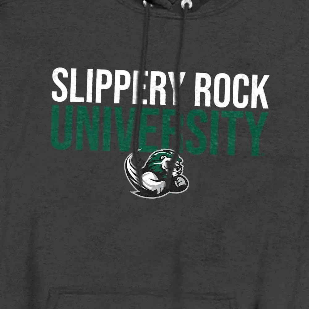 LOGOVISION Slippery Rock University Official Stacked Unisex Adult Pull-Over Hoodie