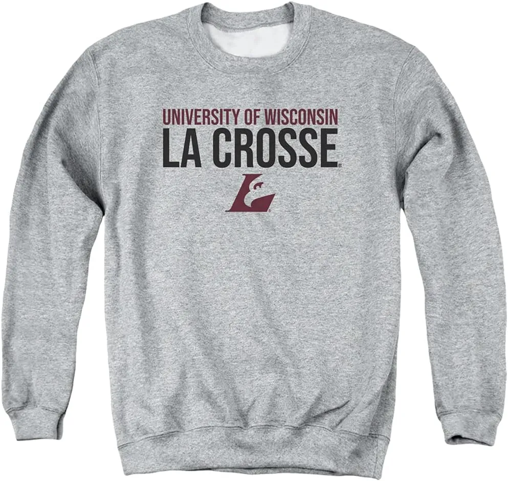 LOGOVISION University of Wisconsin La Crosse Official Stacked Unisex Adult Crewneck Sweatshirt
