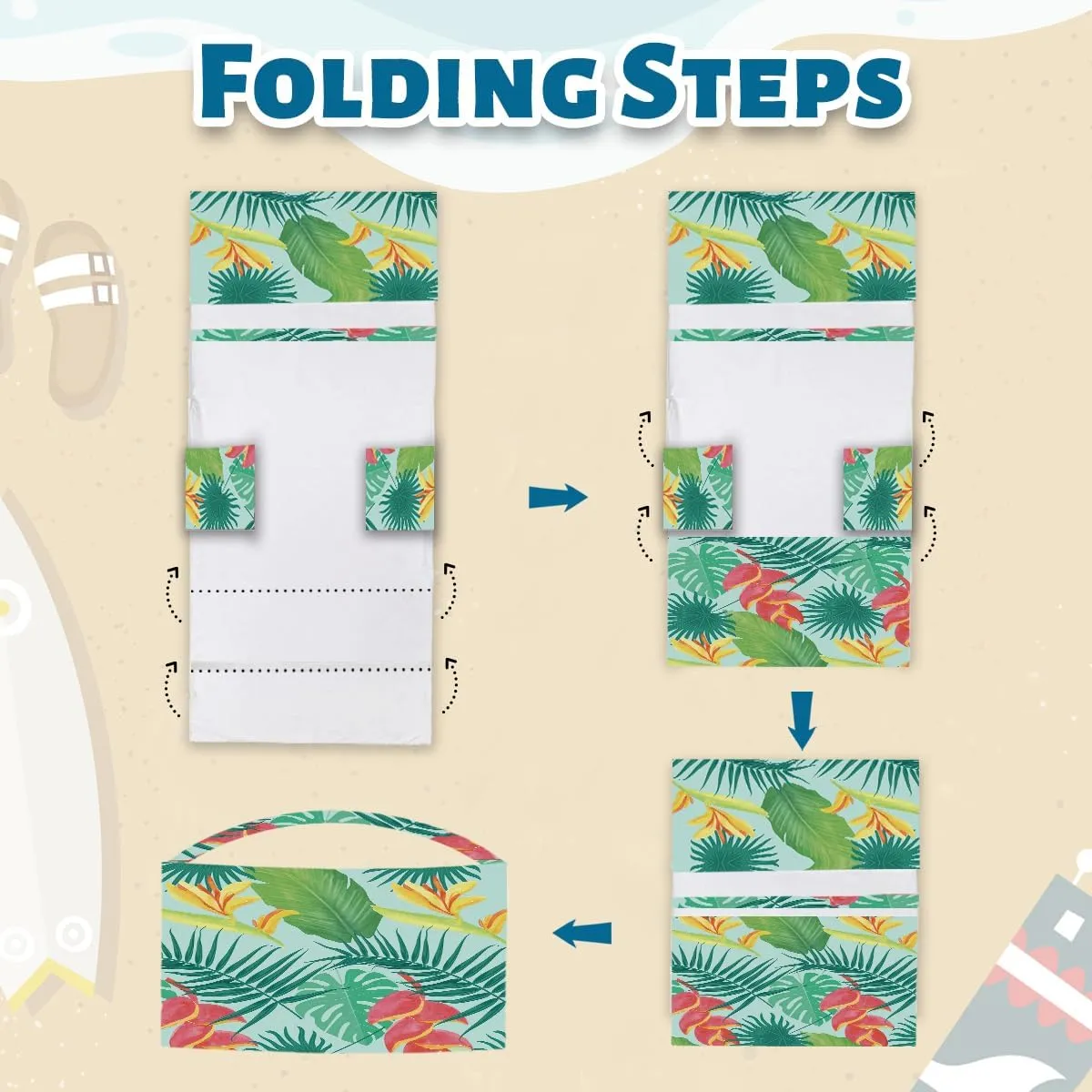 Lounge Chair Towel Cover, Chaise Lounge Cover, Flower and Leaves Beach Chair Covers with Pockets for Pool Sunbathing Beach Garden Courtyard Outdoor Trips, 85" X 30"