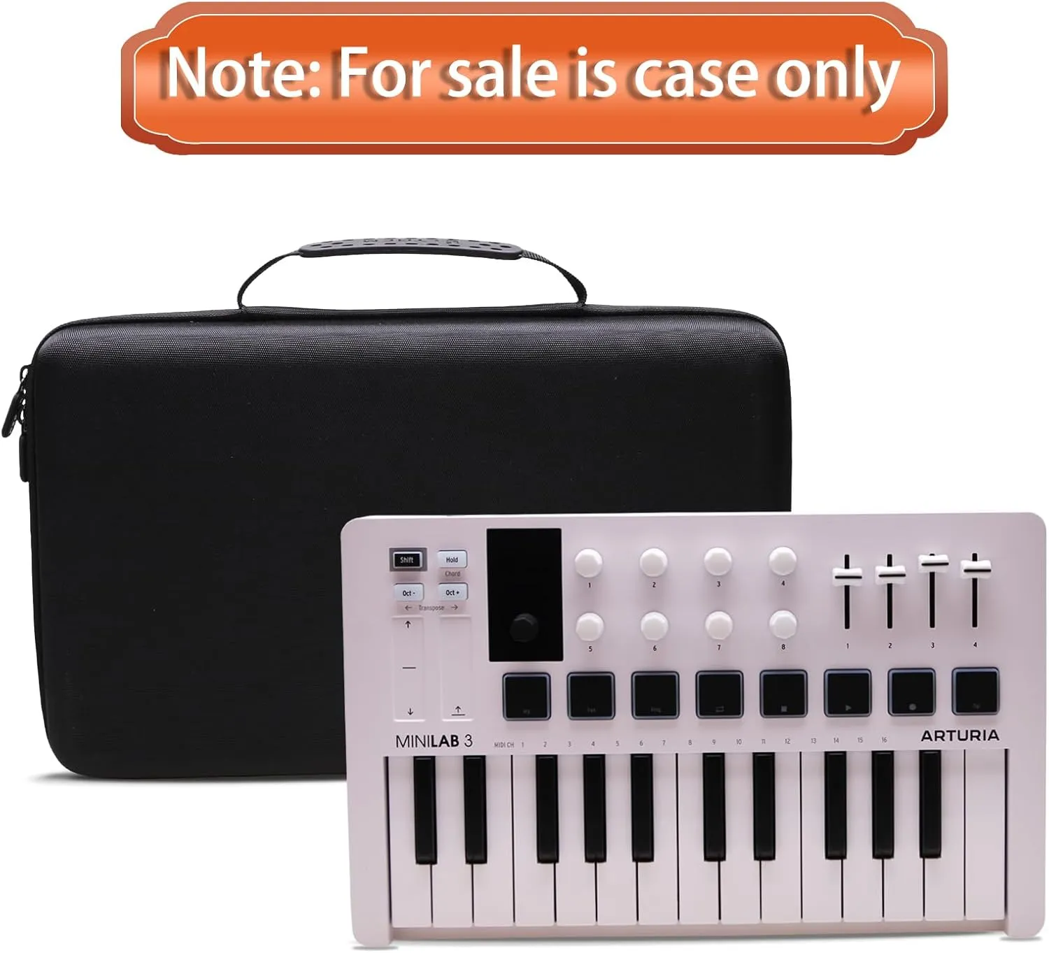 LTGEM Controller Case for Arturia MiniLab 3 Mini Hybrid Keyboard Controller - Hard Storage Travel Protective Carrying Bag
