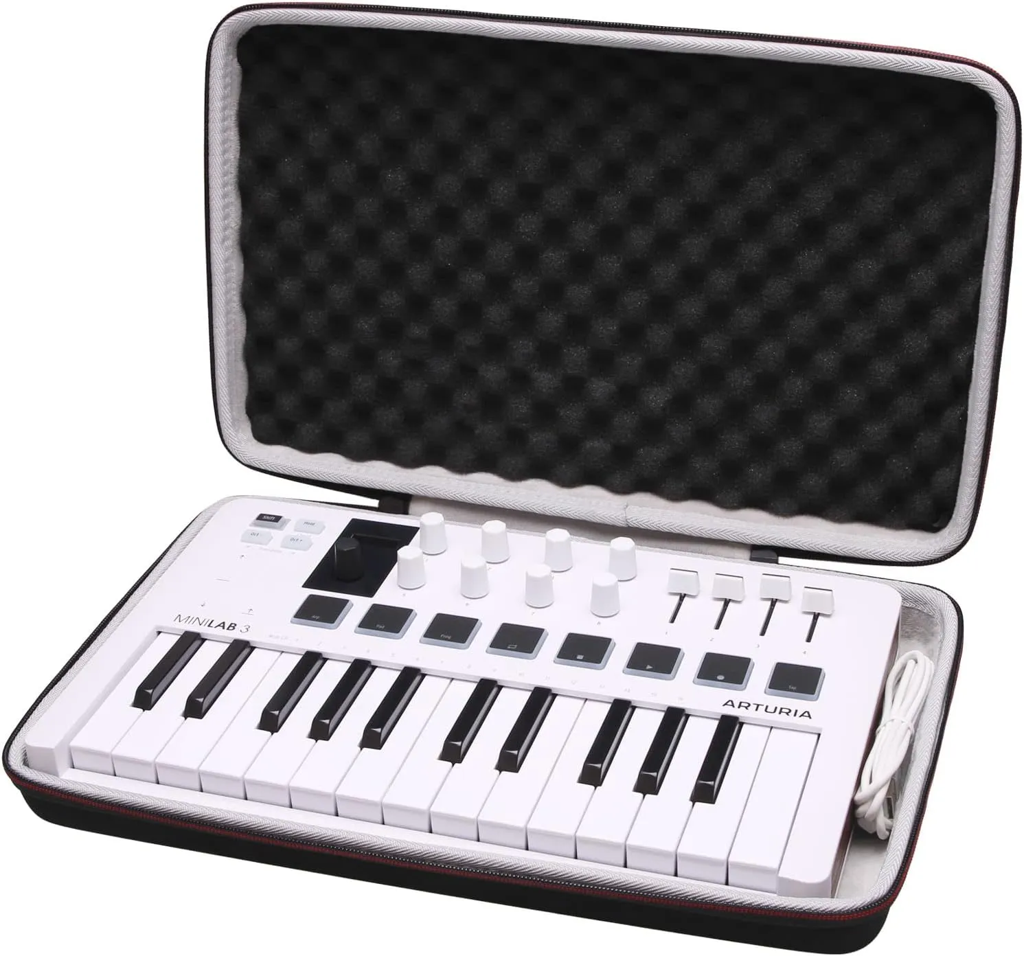 LTGEM Controller Case for Arturia MiniLab 3 Mini Hybrid Keyboard Controller - Hard Storage Travel Protective Carrying Bag