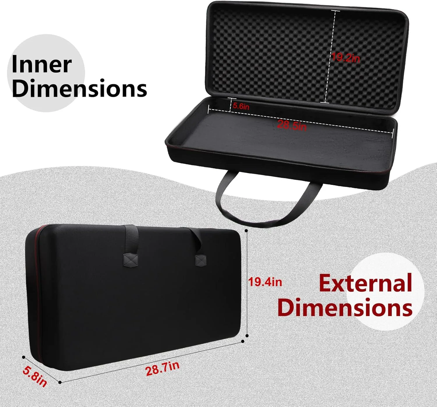 LTGEM EVA Hard Case Compatible with RANE ONE, Pioneer DJ DDJ-1000 or DDJ-FLX10 or DDJ-FLX6-GT, Hercules Inpulse T7 2 Deck Protective Carrying Storage Bag, Case Only! (28.7×14.9×5.8 inch)