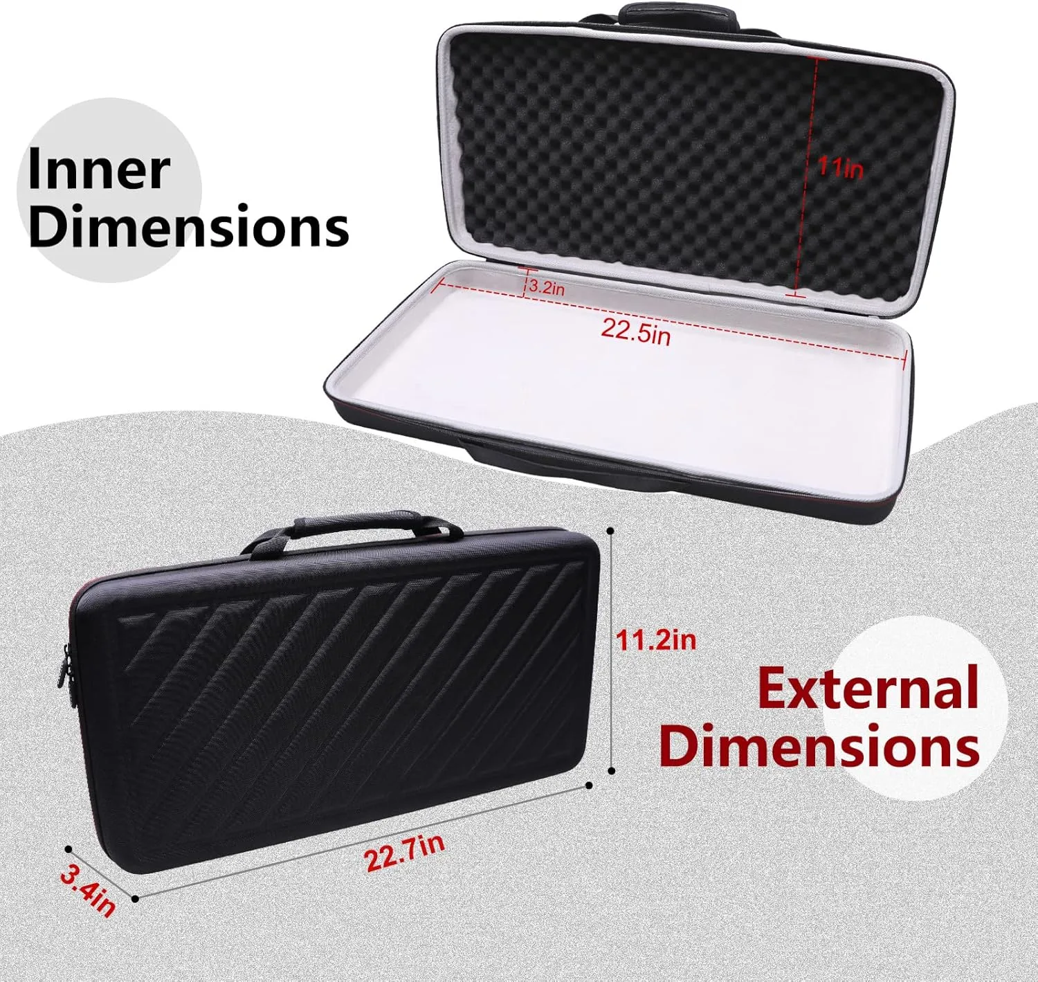 LTGEM EVA Hard Case for Pioneer DJ DJ Controller (DDJ-REV1) - Travel Protective Carrying Storage Bag, only one case is Sold (21×11×4 inch)