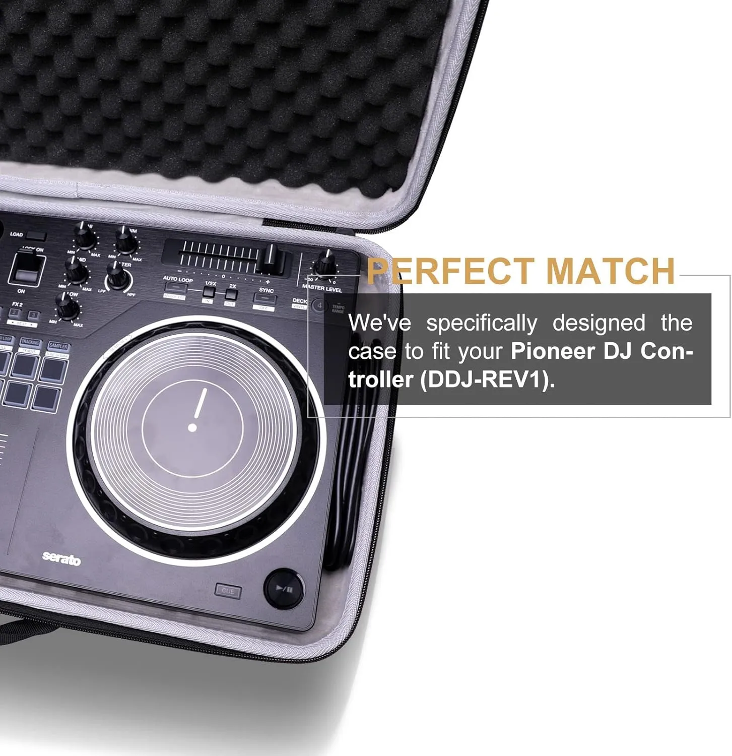 LTGEM EVA Hard Case for Pioneer DJ DJ Controller (DDJ-REV1) - Travel Protective Carrying Storage Bag, only one case is Sold (21×11×4 inch)