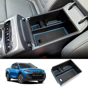 LUWU 2023 2024 Hynudai Santa Cruz Center Console Organizer 2022-2024 Santa Cruz Armrest Storage Santa Cruz Console Organizer Tray Santa Cruz Armrest Organizer 2023 2024 Santa Cruz Accessories (Blue)