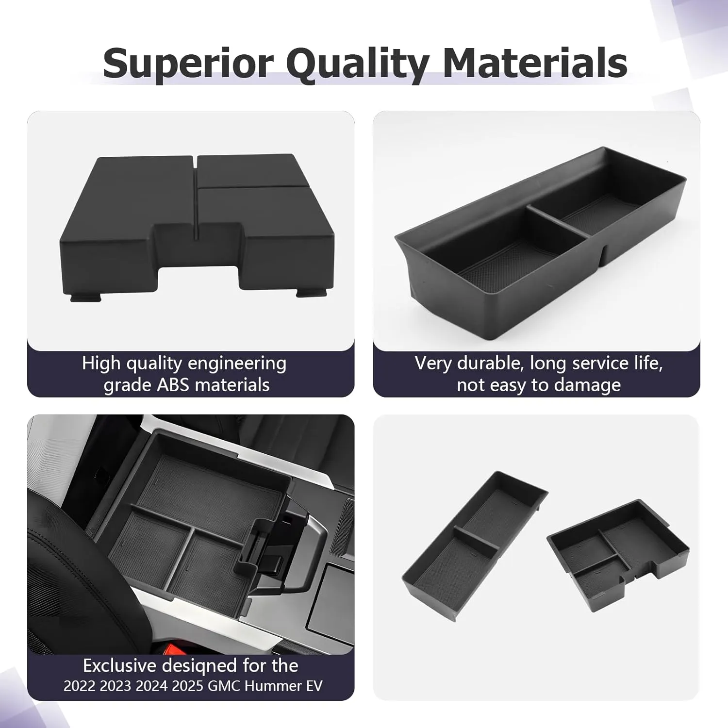LUWU 2025 GMC Hummer EV Accessories Set Compatible with 2022 2023 2024 2025 GMC Hummer EV Accessories Hummer EV Dashboard Organizer 1PC & Hummer EV Center Console Organizer 1PC