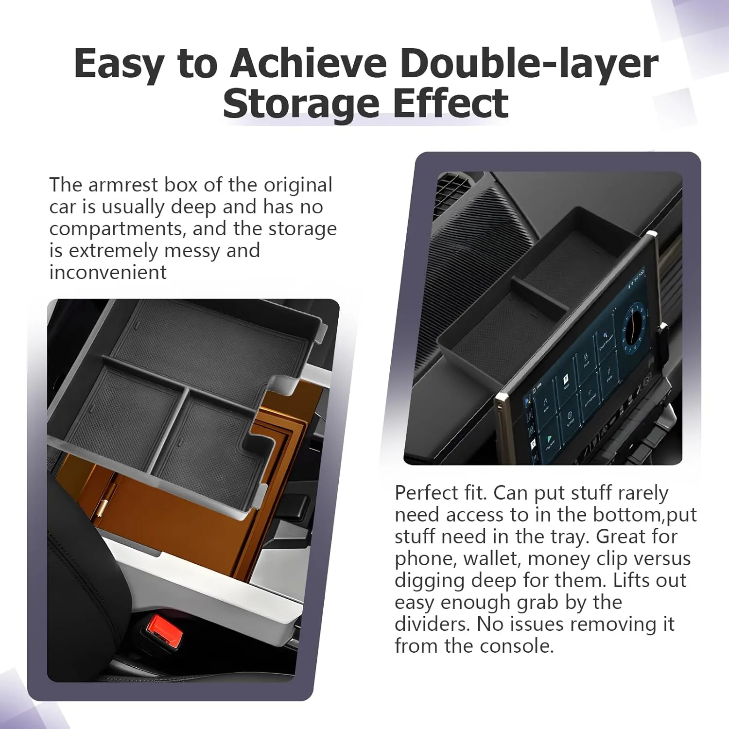 LUWU 2025 GMC Hummer EV Accessories Set Compatible with 2022 2023 2024 2025 GMC Hummer EV Accessories Hummer EV Dashboard Organizer 1PC & Hummer EV Center Console Organizer 1PC