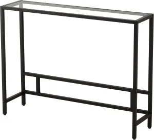 MAJARO Small Modern Console Table for Entryway, Tempered Glass with Golden Metal Frame Sofa Table for Living Room, Hallway