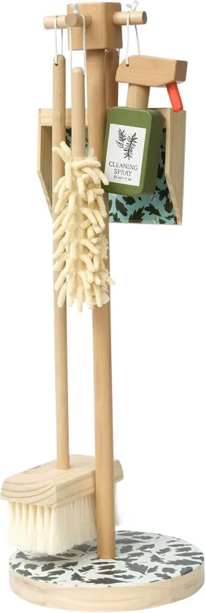 Manhattan Toy Decorative 5-Piece Wooden Pretend Housekeeping Cleaning Set for Kids 3   Year Old and Up
